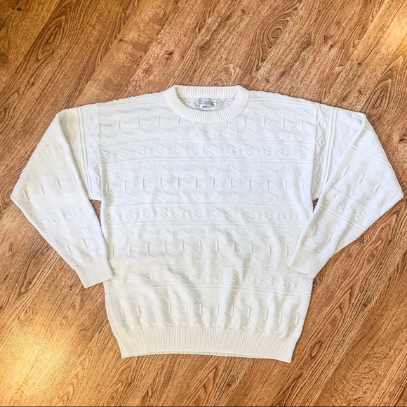 Dior Sweaters - Vintage 90s Christian Dior White Knit Sweater L
